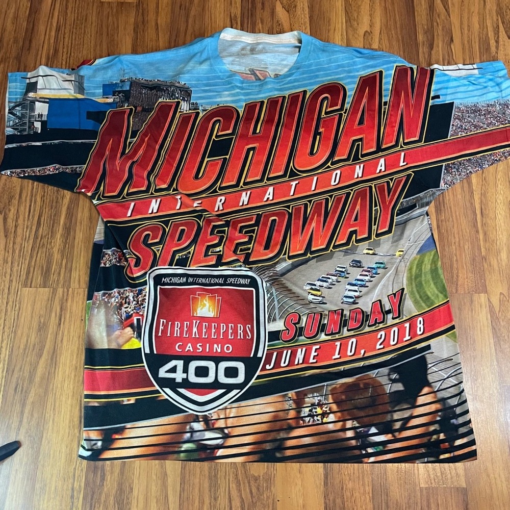 Fanatics NASCAR Michigan Speedway 400 T-Shirt XL All Over Print 2018